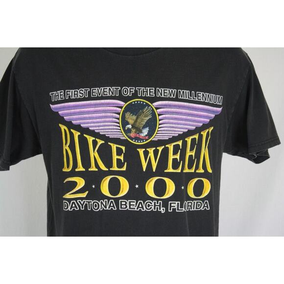 Vintage Y2K Daytona Bike Week 2000 Eagle Double Sided Biker T-Shirt Mens L - Picture 3 of 5